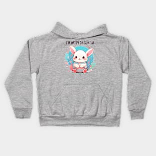 Happy sunday rabbit Kids Hoodie